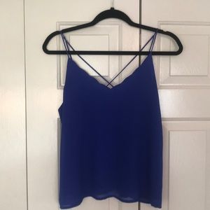 Royal Blue Chiffon Tank Top